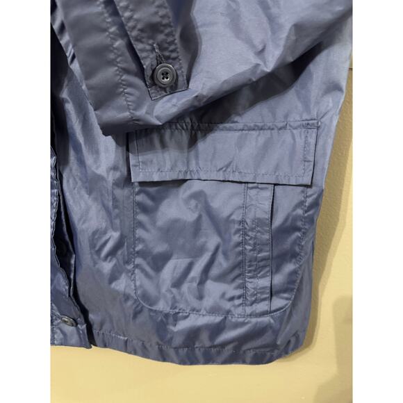 Grandma Chic Vintage 80s Tudor Court by Haband Women's XL Bue Trench Raincoat - Picture 7 of 7